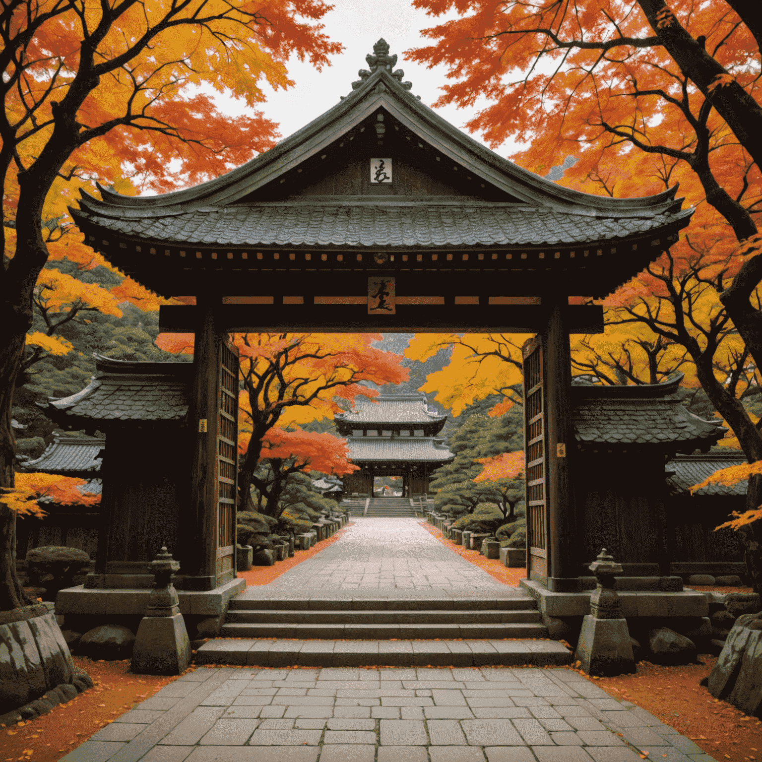 南禅寺の三門と紅葉の美しい風景